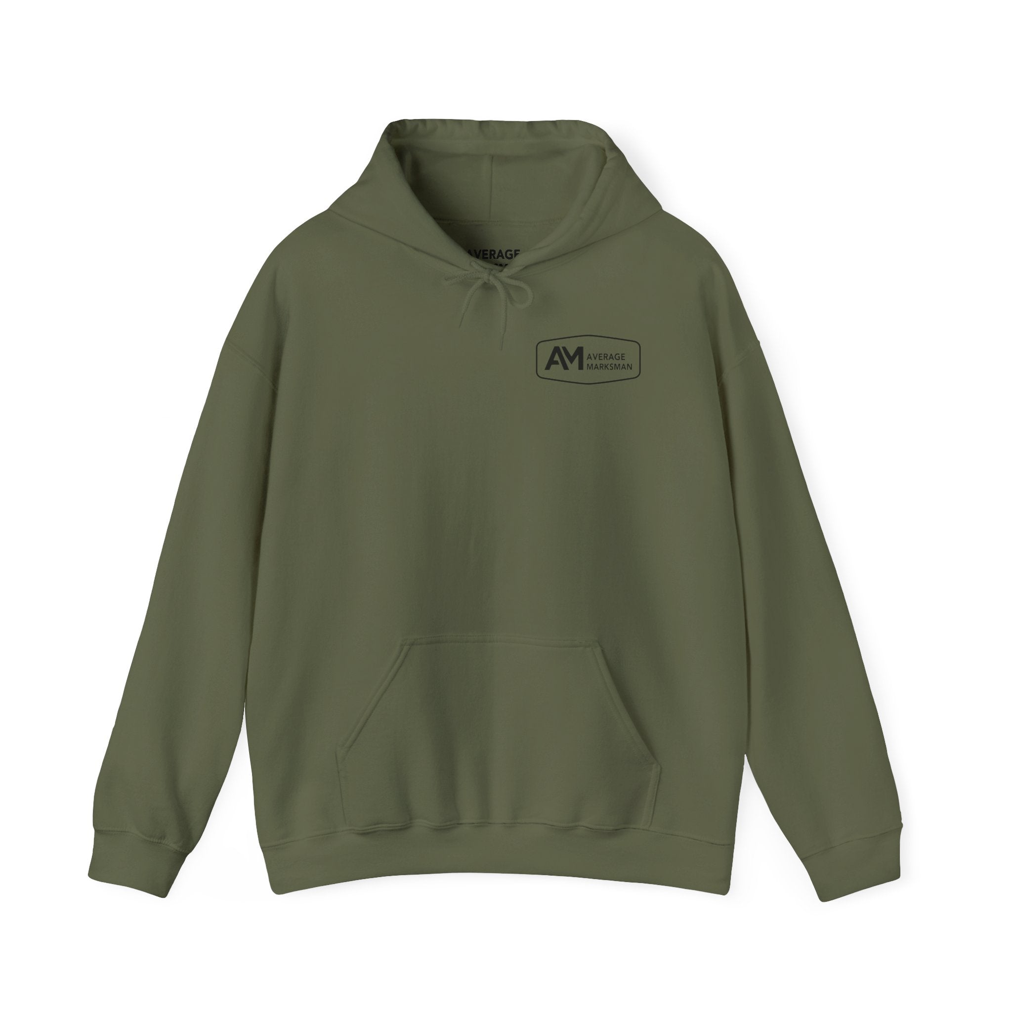Green hoodie with a logo on a white background