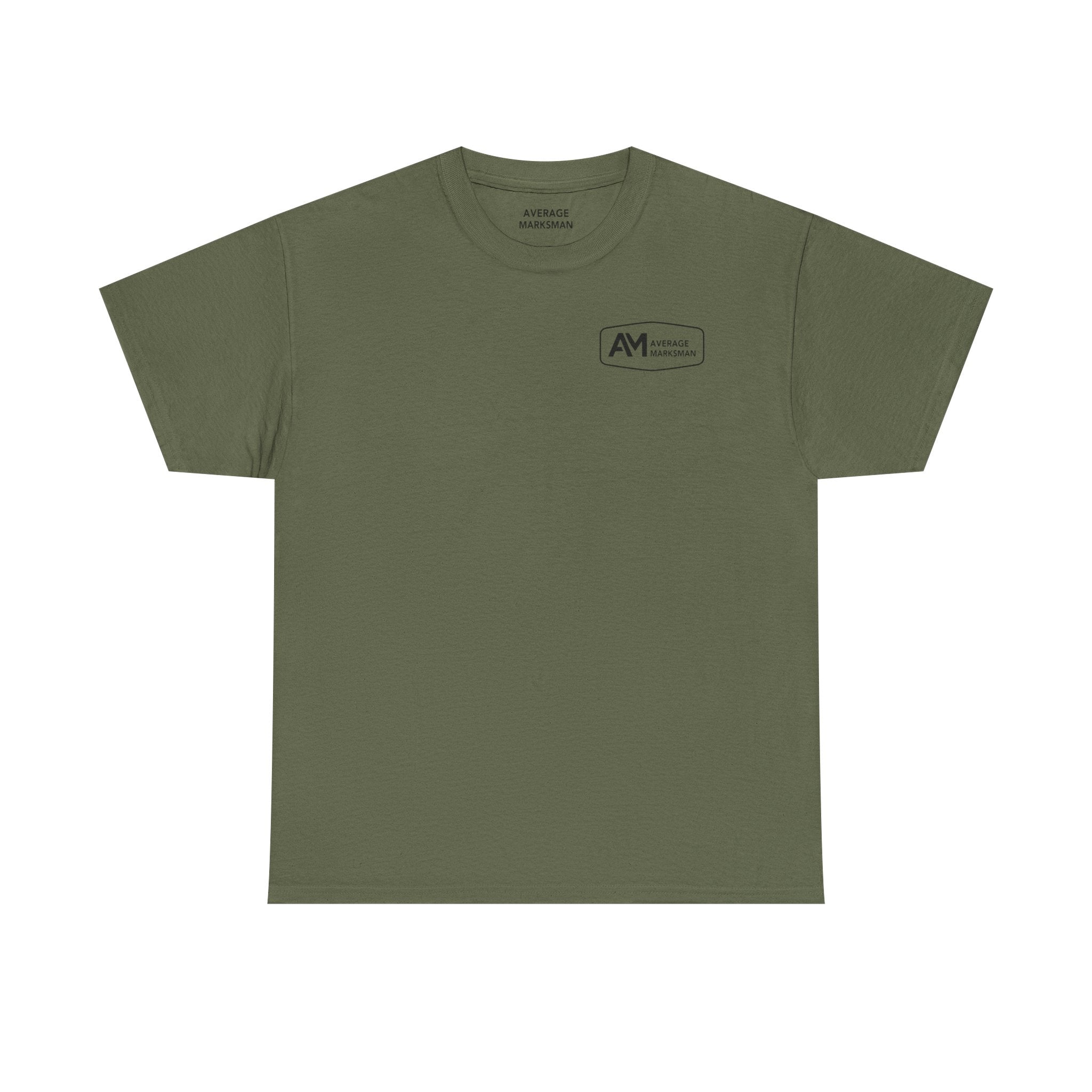 Green t-shirt with a logo on a white background