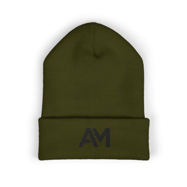 Black AM Logo Cuffed Beanie - Image 4
