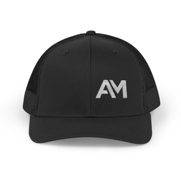 White AM Logo Trucker Hat - Image 3