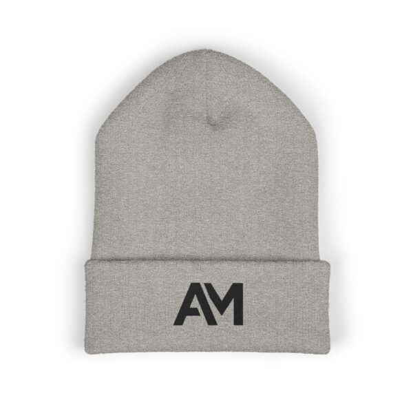 Black AM Logo Cuffed Beanie - Image 3