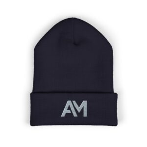 Gray AM Logo Cuffed Beanie
