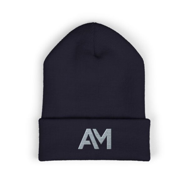 Gray AM Logo Cuffed Beanie