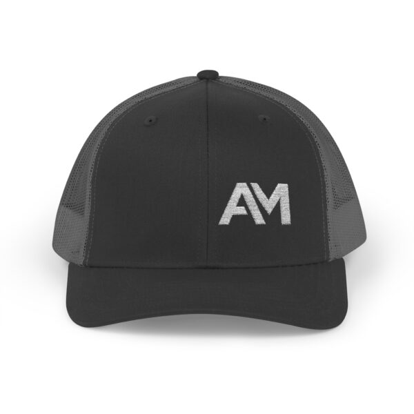 White AM Logo Trucker Hat - Image 4