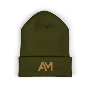 Old Gold AM Logo Cuffed Beanie