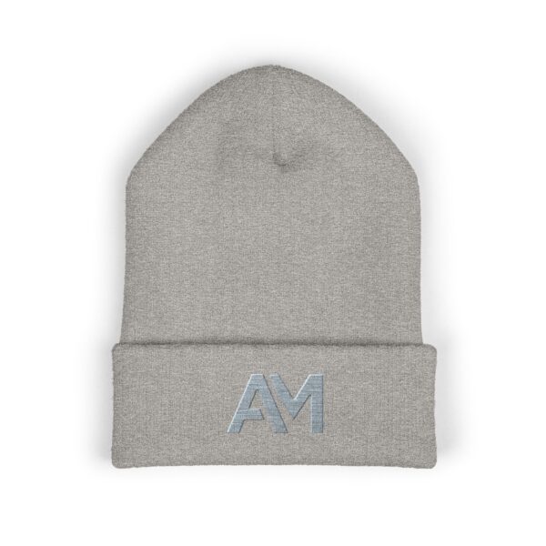 Gray AM Logo Cuffed Beanie - Image 5