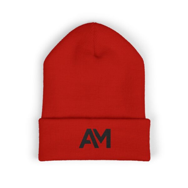 Black AM Logo Cuffed Beanie - Image 5