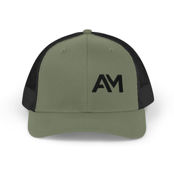 Black AM Logo Trucker Hat