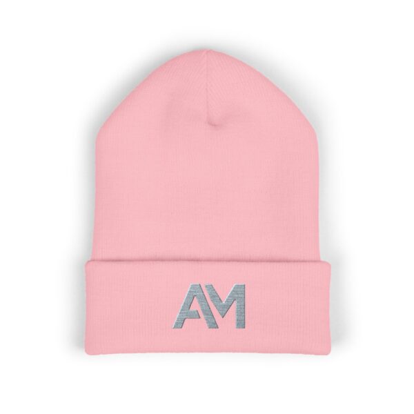 Gray AM Logo Cuffed Beanie - Image 4