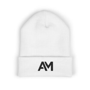 Black AM Logo Cuffed Beanie