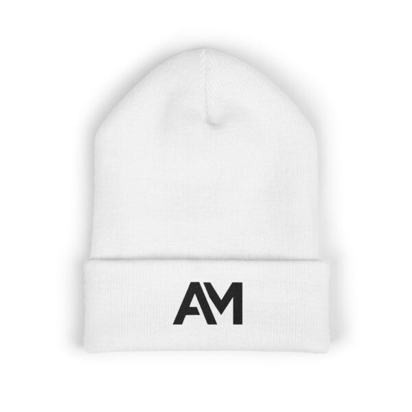 Black AM Logo Cuffed Beanie