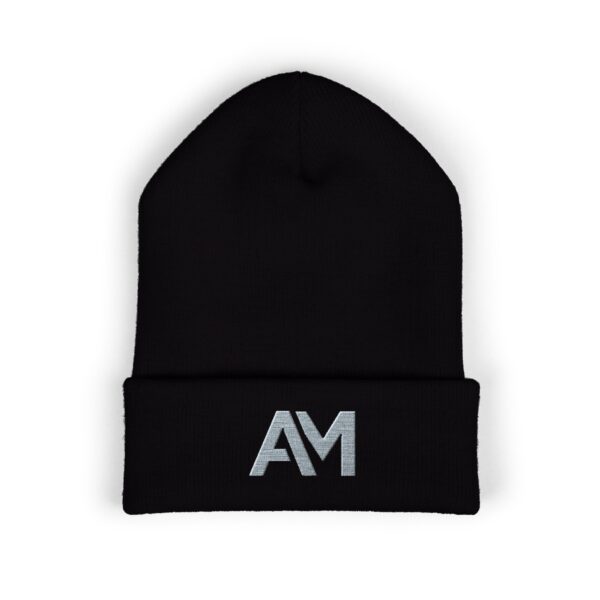 Gray AM Logo Cuffed Beanie - Image 3